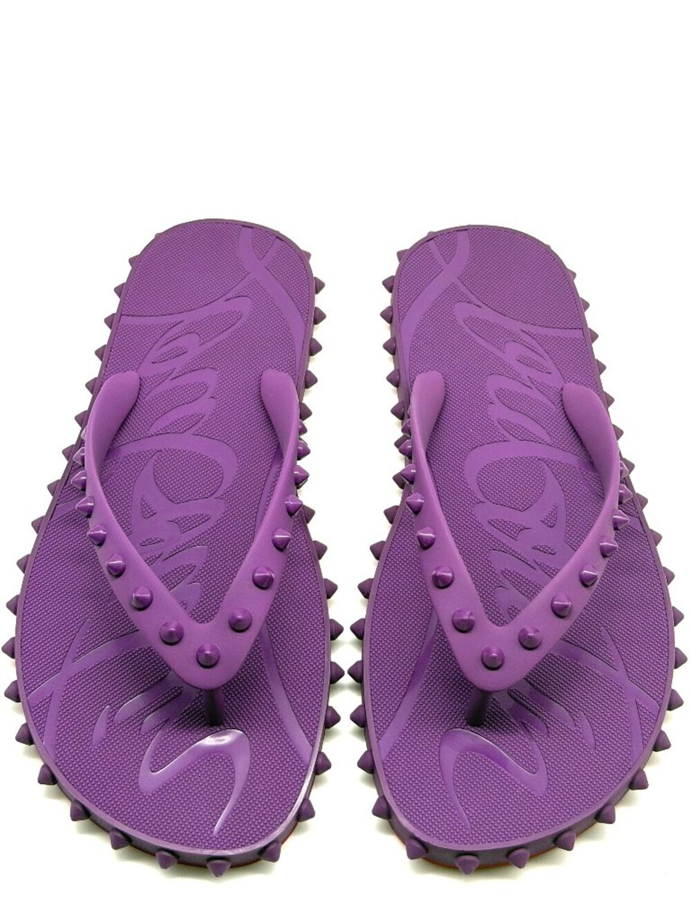 Christian Louboutin SUPER LOUBI Spikes Studded Flip Flop Sandals Rhapsody